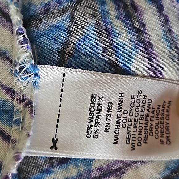 Cable & Guage Geo Diamond Blue White Keyhole Back High Neck Sleeveless Tank Lg - Picture 6 of 6